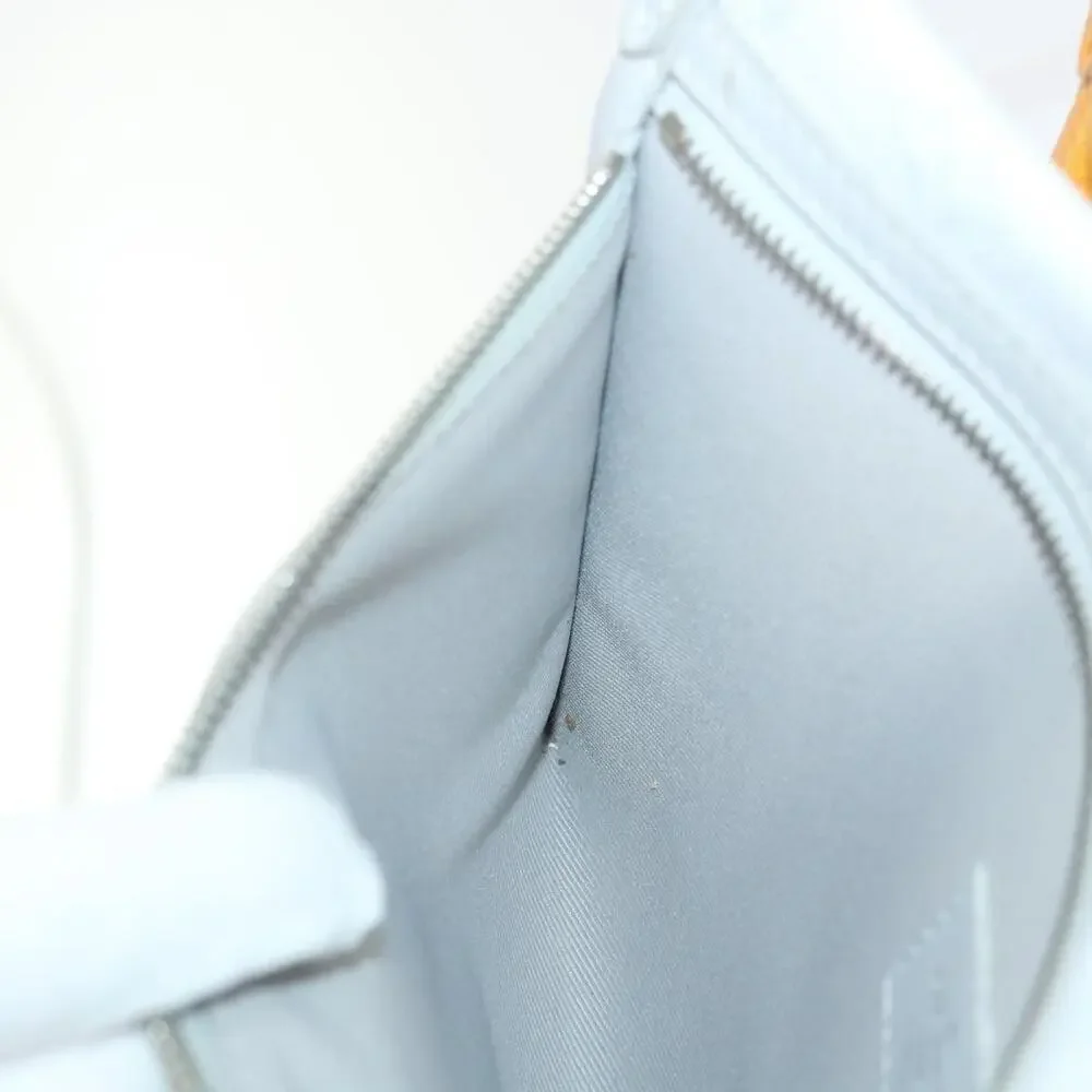 Louis Vuitton Monogram White Flat Mensenger Shoulder Bag Bron Brown